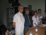 Accueil au collège Tran van On par M. Minh, le Directeur et par Mme Ngoc Bich