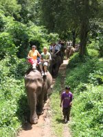 Ballade à dos d'éléphants près de Mae hong Son